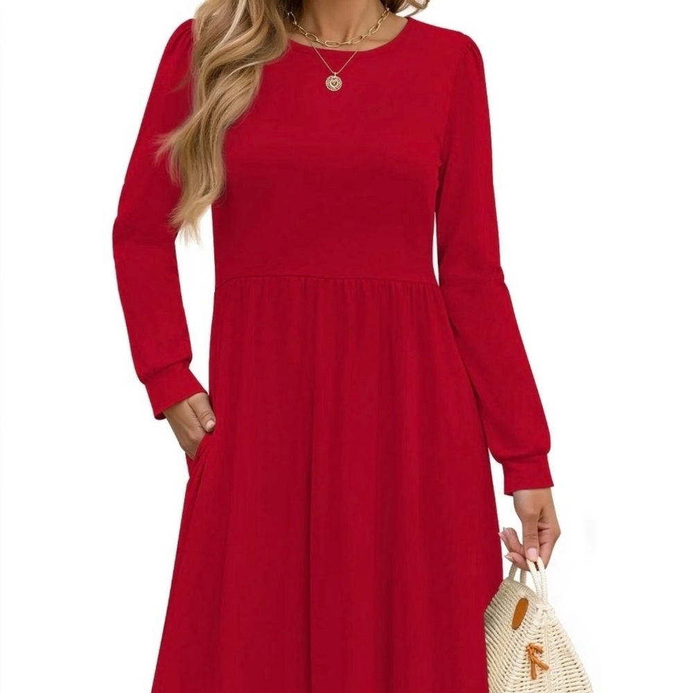 Fantaslook Long Sleeve Midi Dress size med